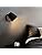 Modern Black Wall Light – Rotatable Wood & Metal Sconce