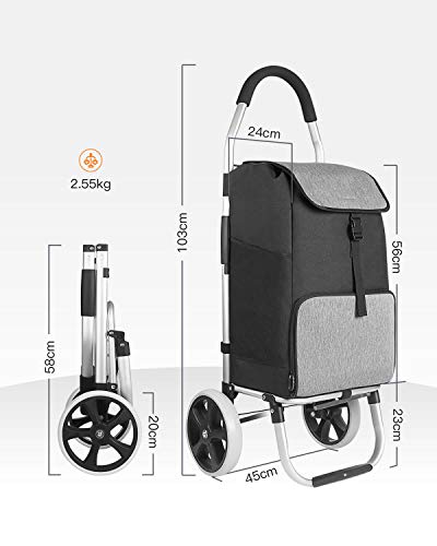 Inateck Folding Shopping Trolley - Lightweight Aluminum Cart with Thermal Bag
