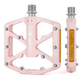 GEWAGE Aluminum Bike Pedals | 3 Sealed Bearings & Reflectors - Pink