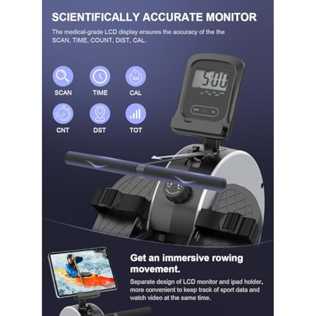 Neezee Magnetic Rowing Machine – 16 Resistance Levels & LCD Monitor