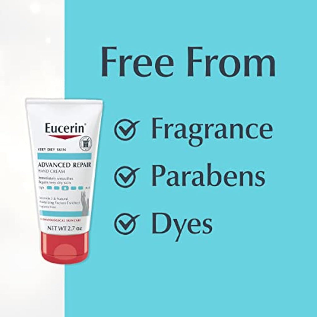 Eucerin Advanced Repair Hand Cream – Fragrance Free for Dry Skin (3 Pack)