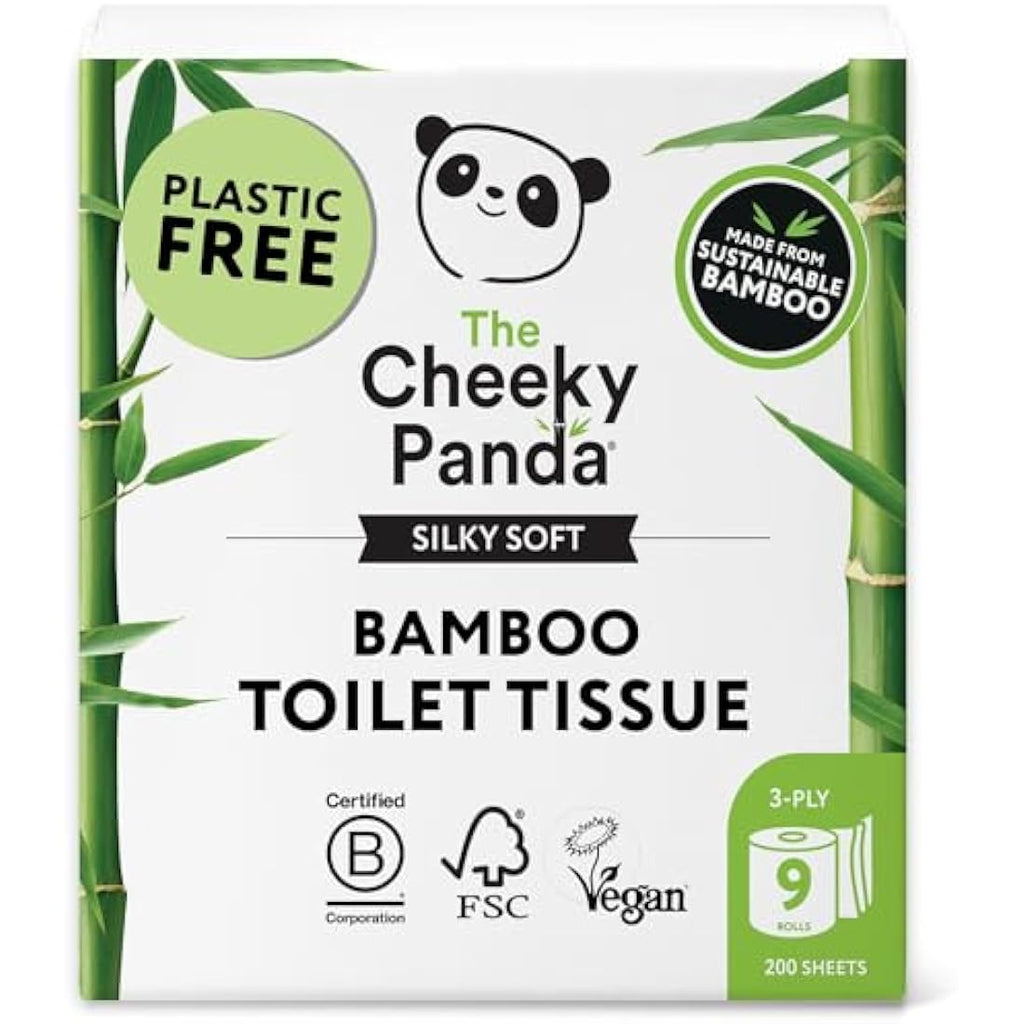 The Cheeky Panda Bamboo Toilet Paper – 9 Rolls | Plastic Free & Sustainable