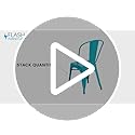Flash Furniture Metal Stackable Dining Chairs - Black/Gold - 4 Pack