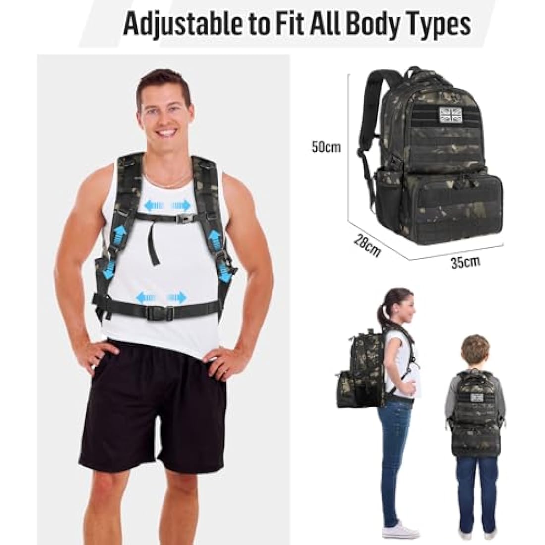 Jueachy 40L Military Tactical Backpack | Insulated Lunch Box & Laptop Bag