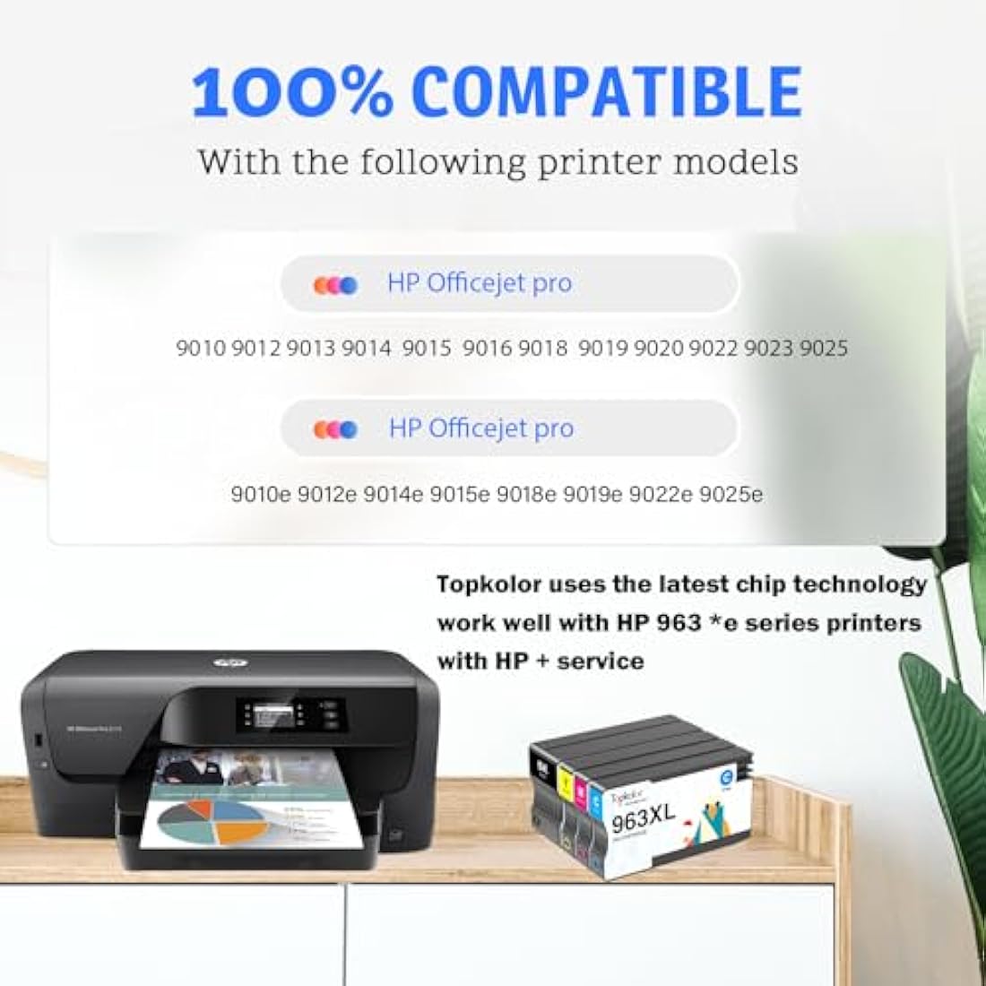 Topkolor 963XL Remanufactured Ink Cartridges for HP OfficeJet Pro 9010 9020