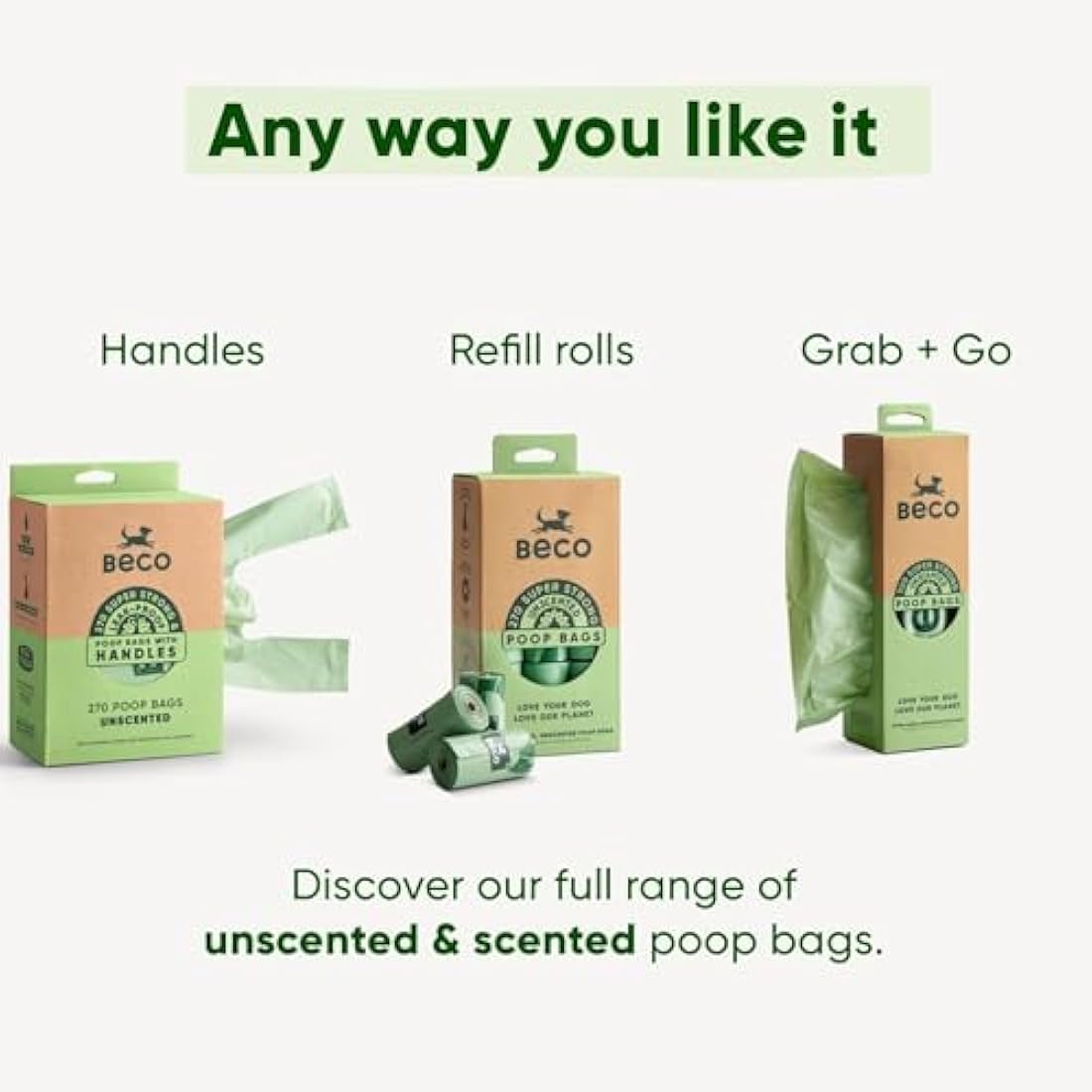 Beco Recycled Dog Poop Bags – 720 Unscented Leakproof Waste Bags