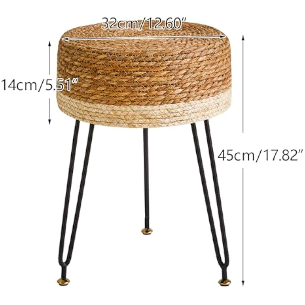 Jolof Store Natural Seagrass Footstool | Handwoven Vanity Makeup Stool
