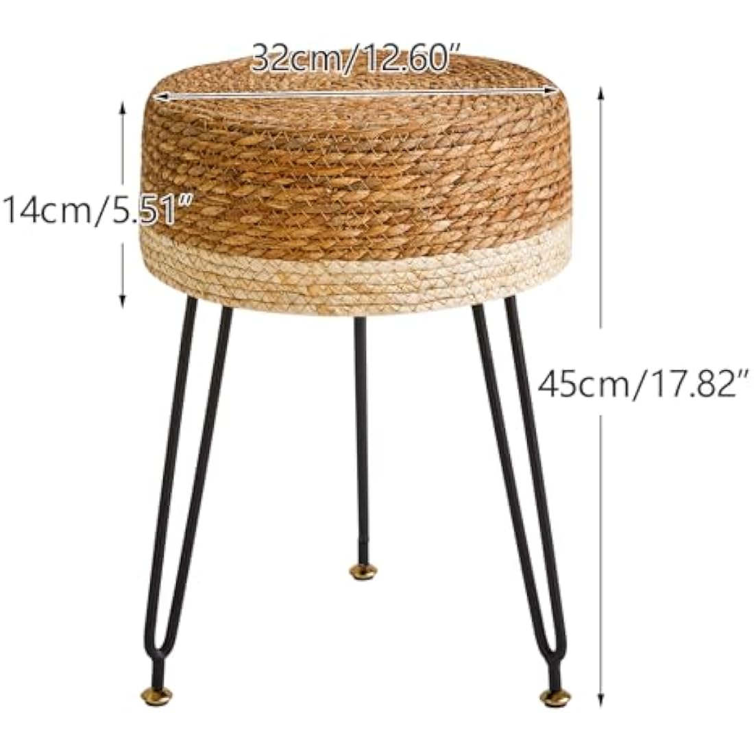 Jolof Store Natural Seagrass Footstool | Handwoven Vanity Makeup Stool