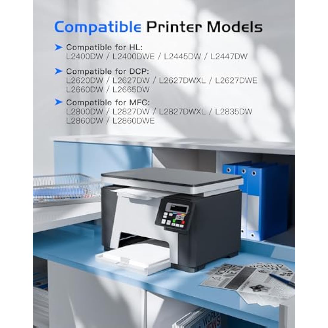 GPC Image TN2510 Compatible Toner for Brother DCP-L2620DW HL-L2400DW (2 Black)