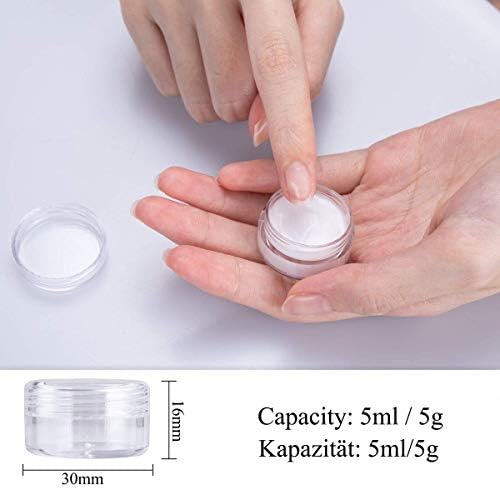 60-Piece 5ml Clear Plastic Cosmetic Sample Jars for Makeup