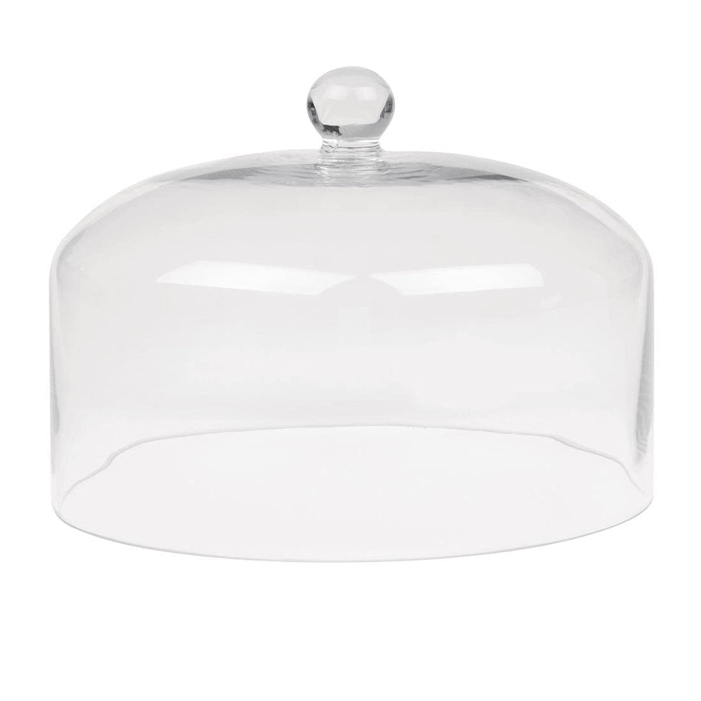 Olympia Glass Cake Stand Dome Lid | Clear Display Cloche, 285mm