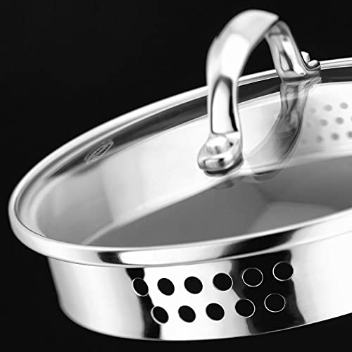 Stellar Profile Stainless Steel Draining Saucepan with Glass Lid - 16cm