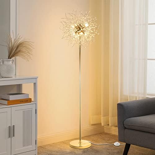Rayofly Modern Golden Fireworks Crystal Floor Lamp | 8-Light G9 Standing Lamp