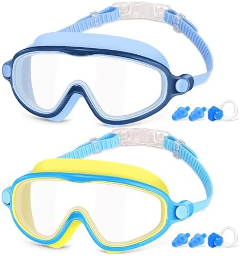 COOLOO Kids Swimming Goggles 2-Pack | Anti-Fog UV Protection for Ages 4-14