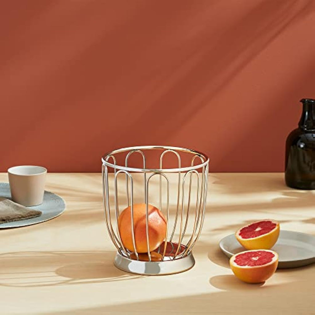 Alessi 370/19 Stainless Steel Citrus Fruit Holder - 19 cm Wire Basket