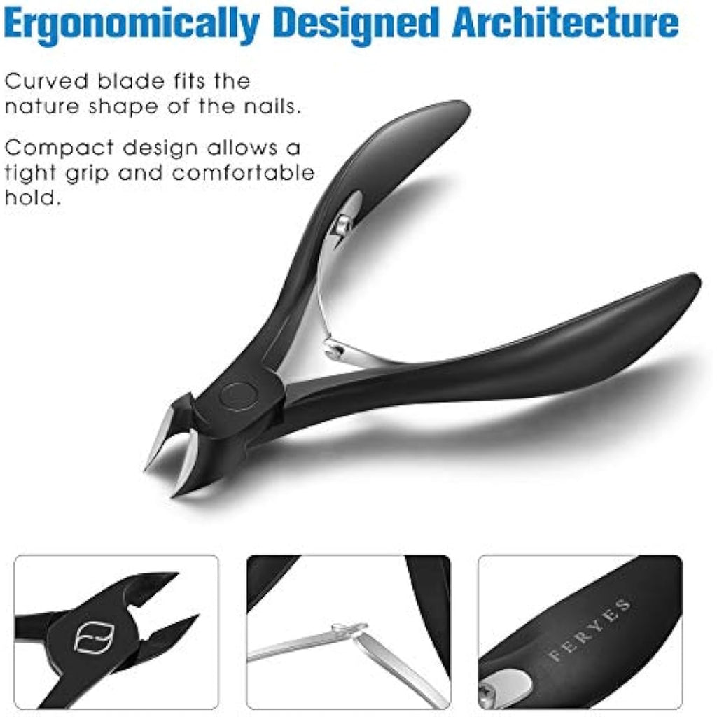 FERYES Toenail Clippers for Thick Nails – Stainless Steel Podiatry Tool