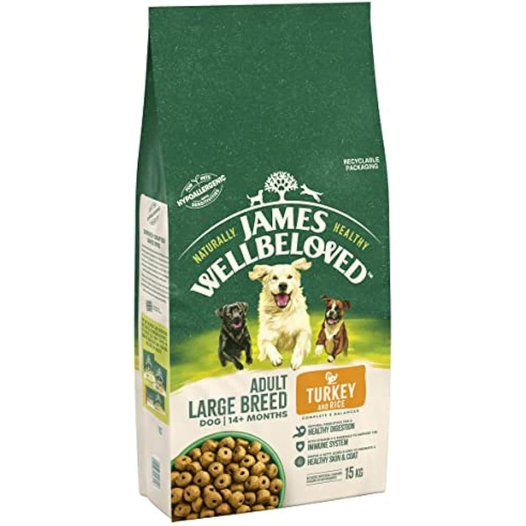 James Wellbeloved Adult Large Breed Turkey & Rice Dry Dog Food - 15kg