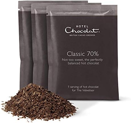Hotel Chocolat 70% Dark Hot Chocolate Flakes - 20 Vegan Sachets, 700g