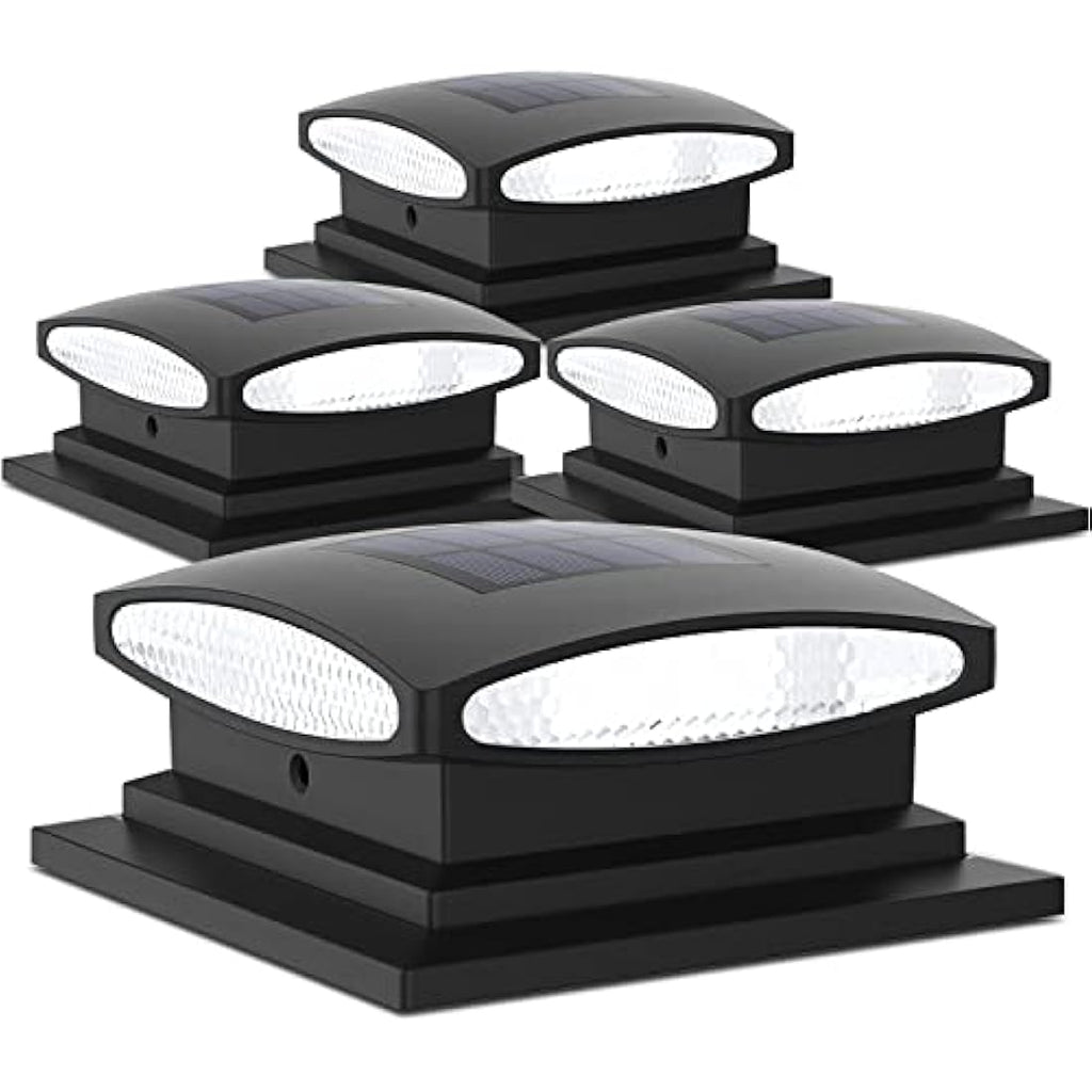 Siedinlar Solar Post Cap Lights | 2 Modes LED Outdoor Fence Decor | 4 Pack
