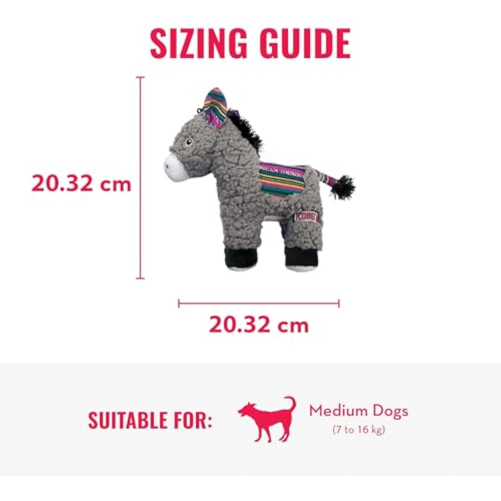 KONG Sherps Donkey Plush Dog Toy – Durable Squeaky & Crinkle Toy