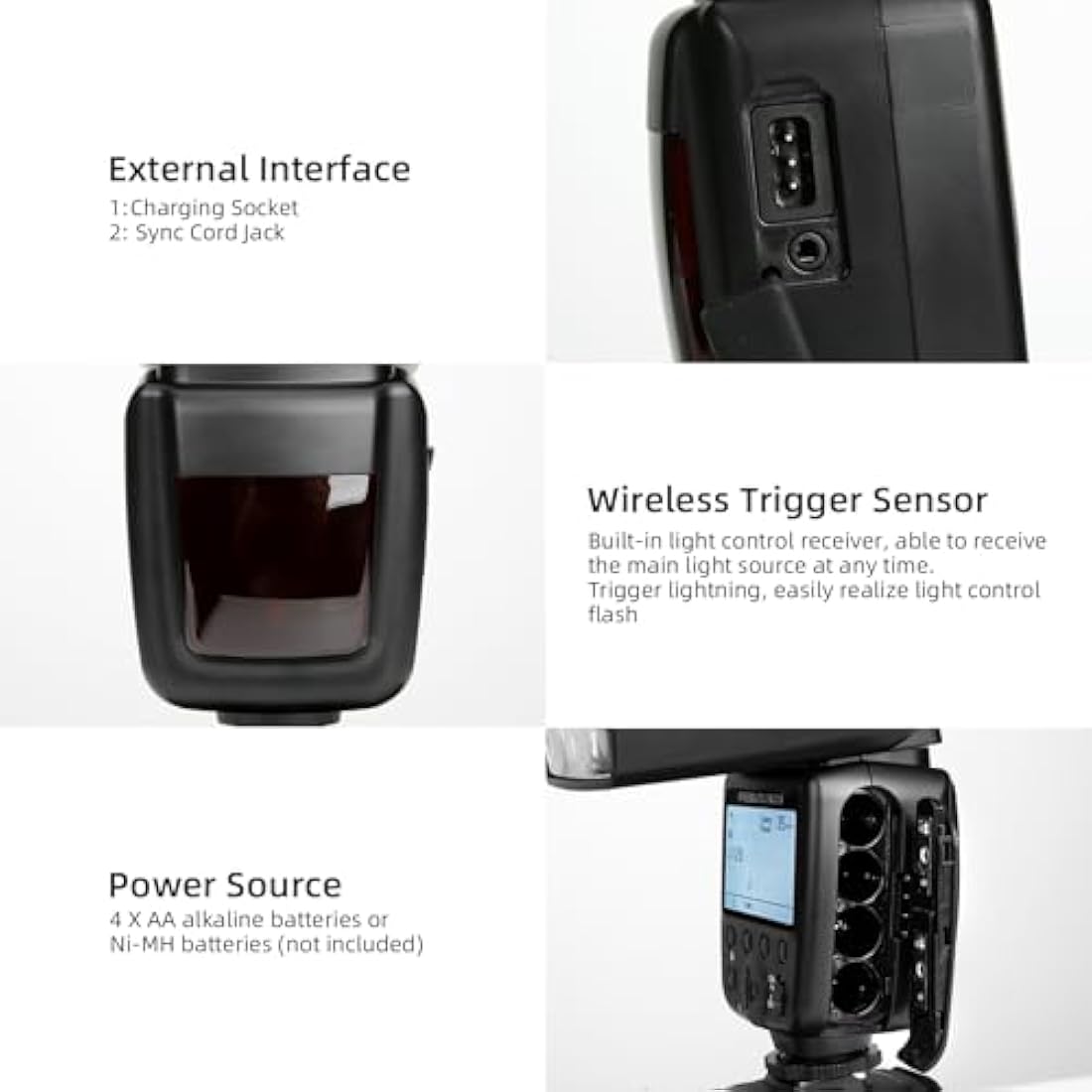 Photoolex FK310 LCD Flash Speedlite | Manual DSLR Camera Flash GN33
