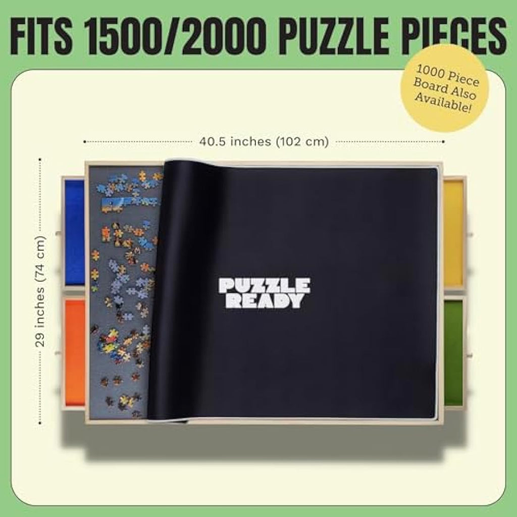 Wooden Jigsaw Puzzle Board with Drawers - Fits 2000 Pieces