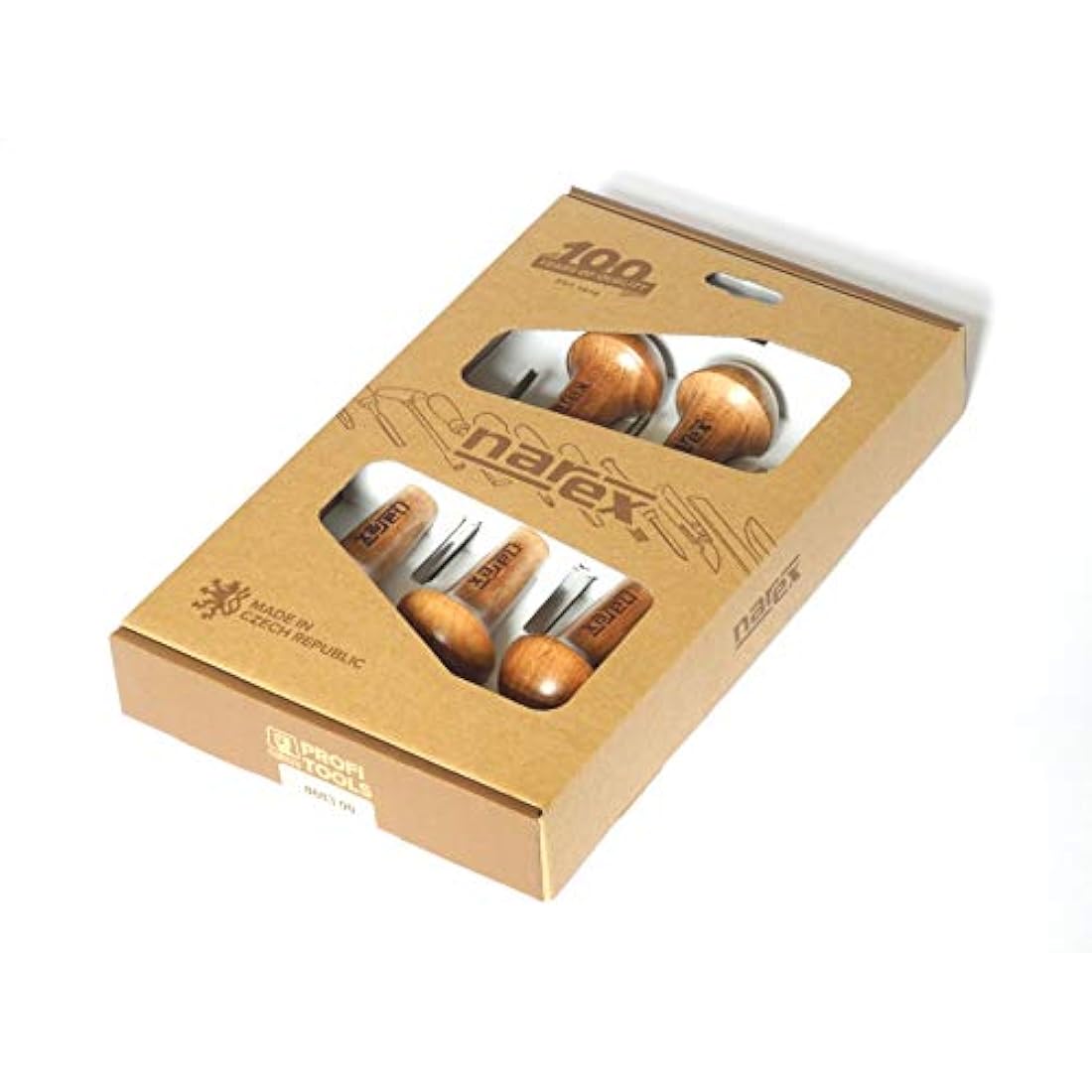 Narex Palm Wood Carving Chisel Set | 5-Piece Chrome-Vanadium Steel