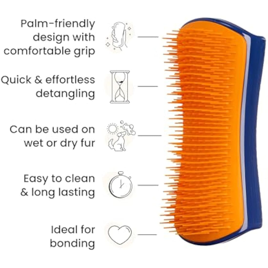 Tangle Teezer Pet Teezer - Detangling Dog Grooming Brush - Navy & Orange