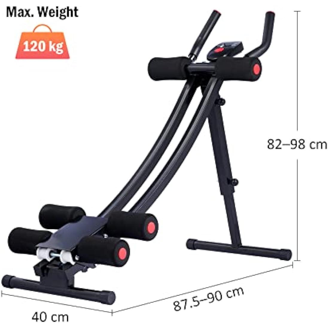 ZELUS Ab Machine - Foldable Abdominal Coaster with 4 Intensity Levels
