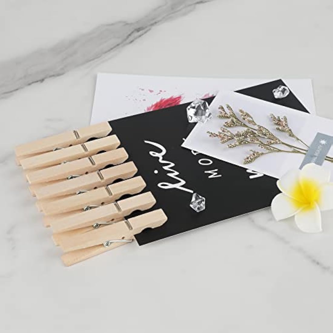 Jolof Store 100PCS Wooden Pegs – 7.2CM Strong Laundry & Craft Clips