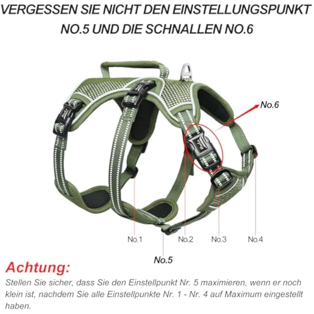 HEELE Escape Proof Dog Harness | No Pull Reflective Vest - Green, XL
