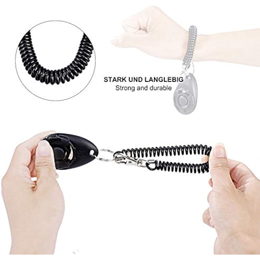 Dog Training Clickers with Wrist Strap - 4-Pack Set