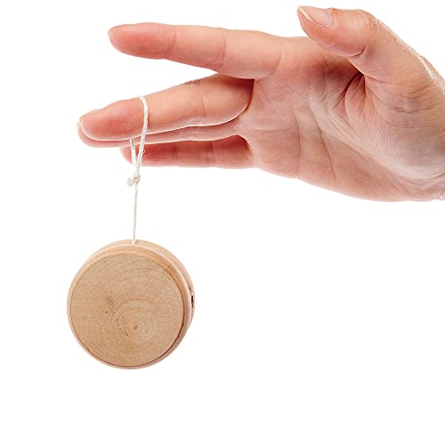 Baker Ross Wooden YoYo Spinning Tops – Pack of 4 DIY Party Bag Fillers