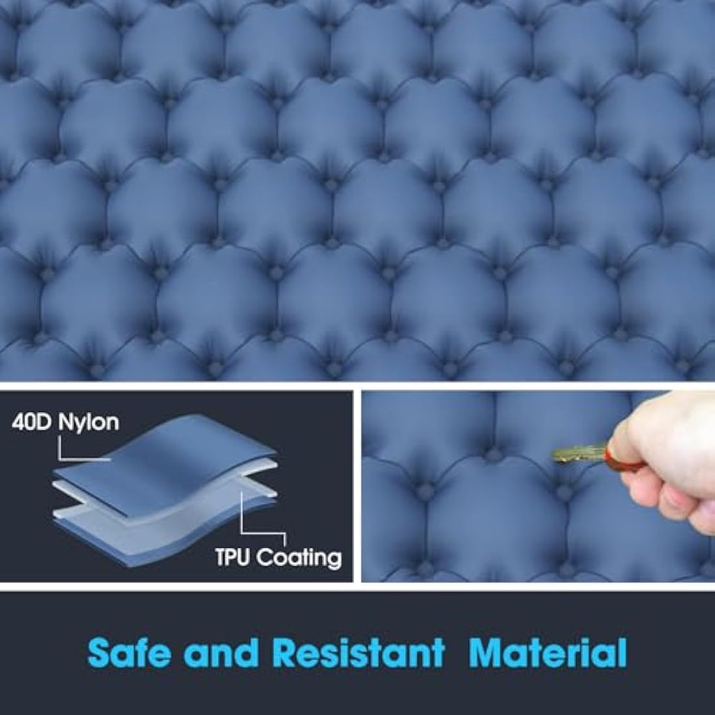 Jolof Store 12cm Thickened Camping Mat | Inflatable Sleeping Pad – Blue Gray