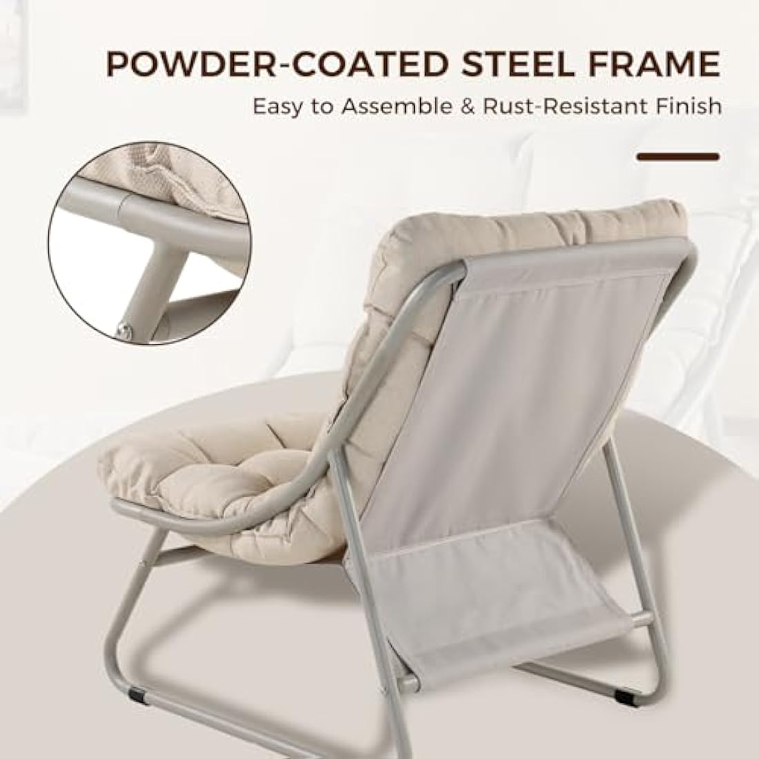 Grand Patio Sun Lounger with Side Table & Footstool - Champagne Steel