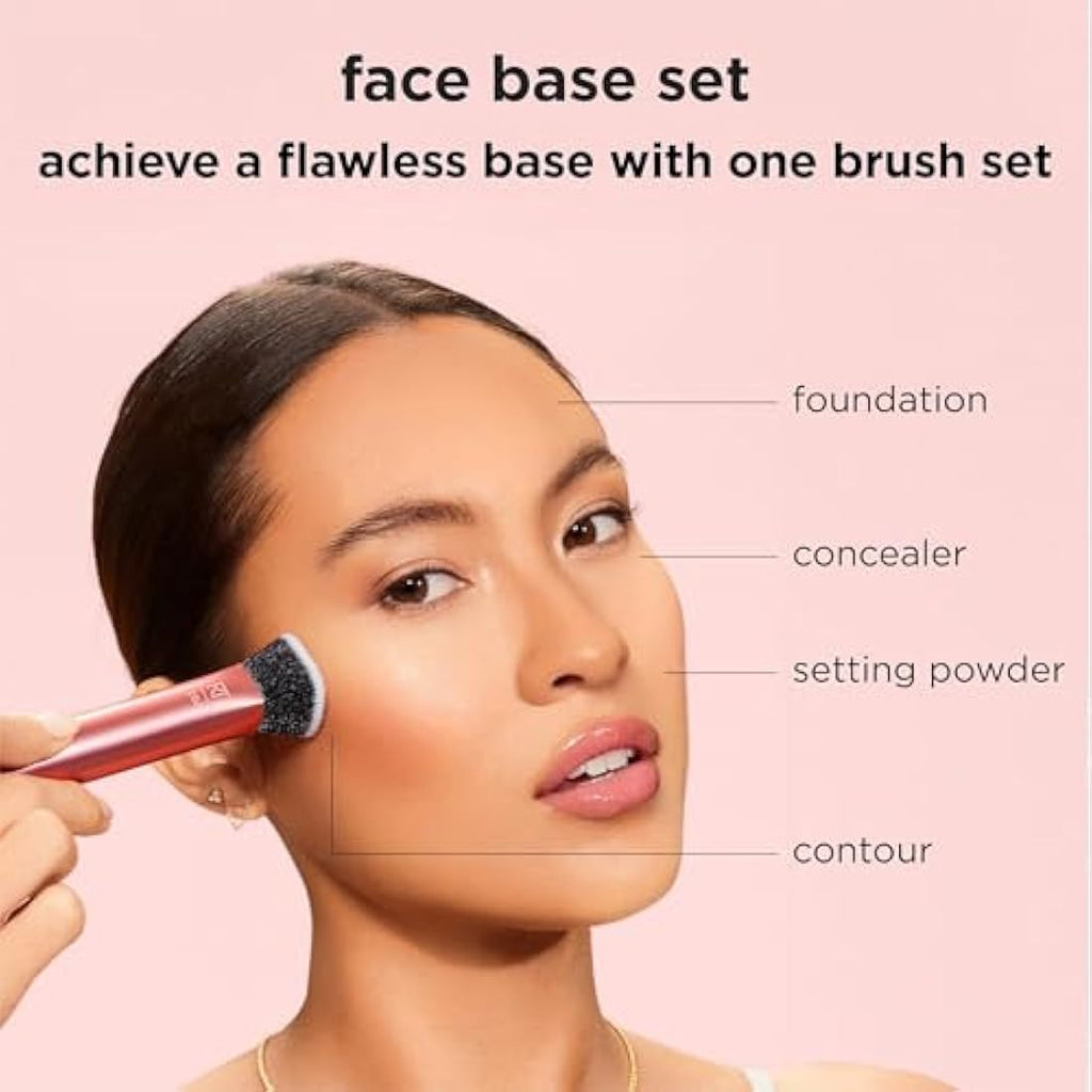 Real Techniques Face Base Makeup Brush Set - 4 Piece Blending Kit