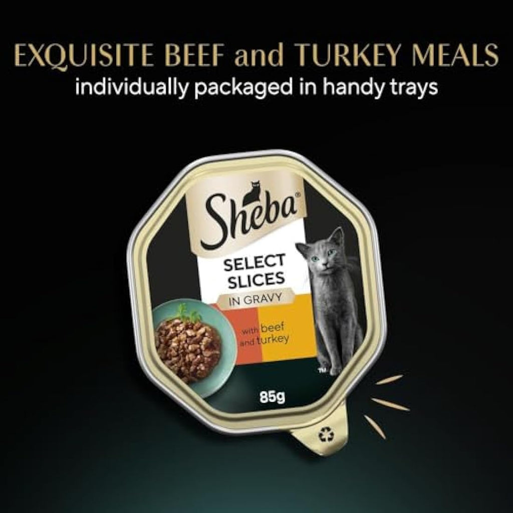 Sheba Select Slices Beef in Gravy Wet Cat Food - 22 x 85g Multipack