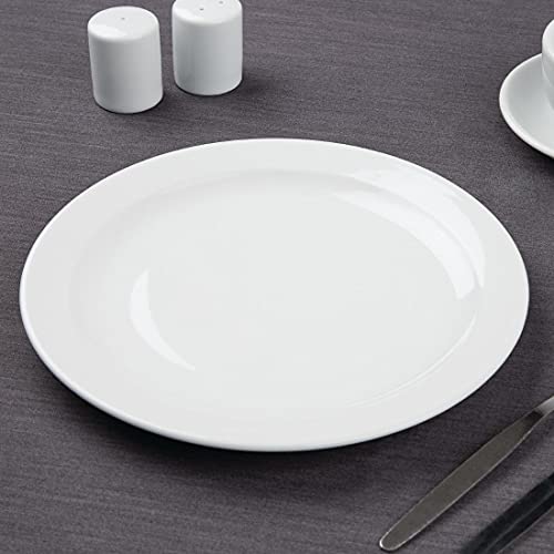 Olympia Athena White Porcelain Dinner Plates - 10 Inch Pack of 12