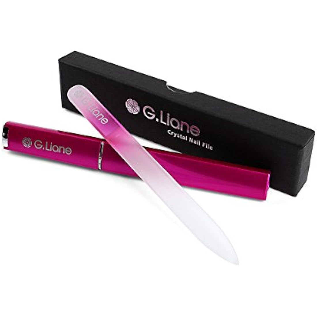 G.Liane Professional Glass Nail File – Double Sided Etched Manicure Tool