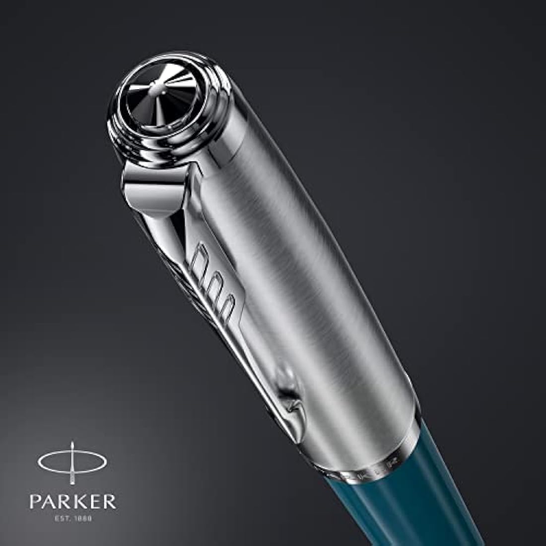 Parker 51 Ballpoint Pen – Teal Blue with Chrome Trim, Medium Point