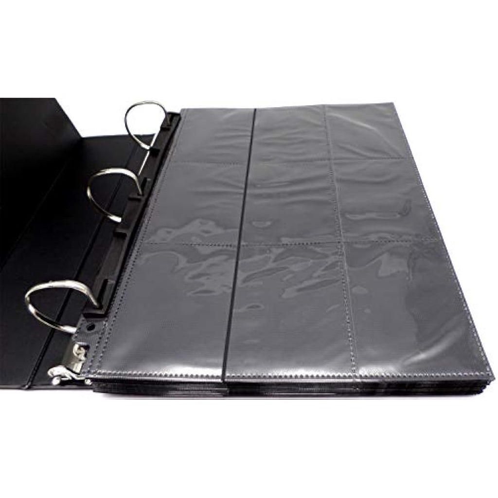 docsmagic.de 3-Ring Card Album with 50 18-Pocket Sideloading Pages - Black