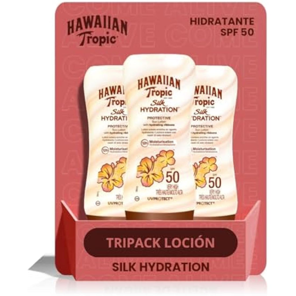 Hawaiian Tropic Silk Hydration SPF 50 Sunscreen Lotion - 3 x 180ml