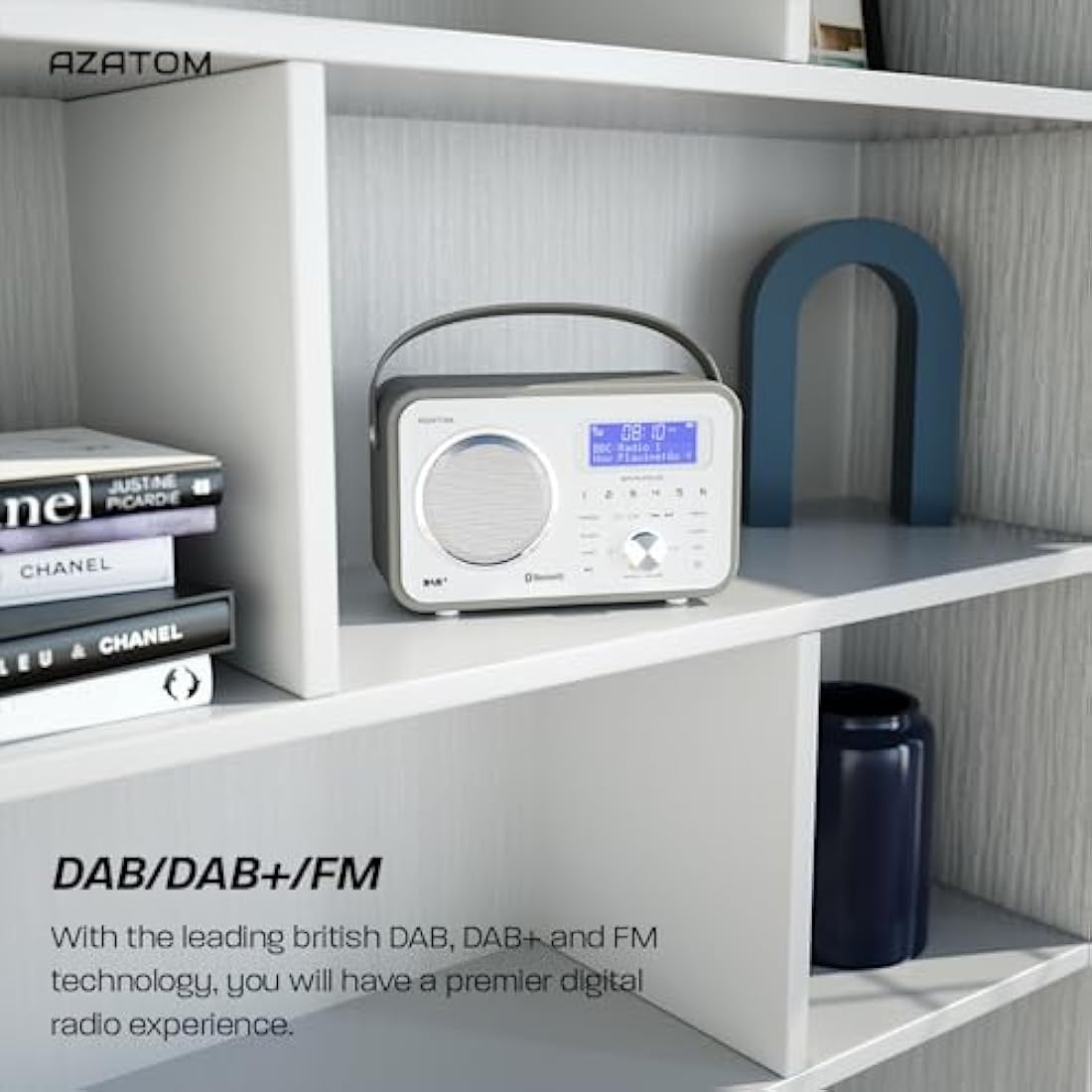 Azatom Spitalfields 2 DAB/DAB+ & FM Portable Digital Radio - Grey Leather