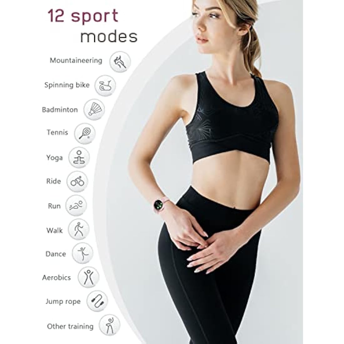 SHANG WING Lynn Women's Smartwatch | 1.1" Slim Fitness & Health Tracker