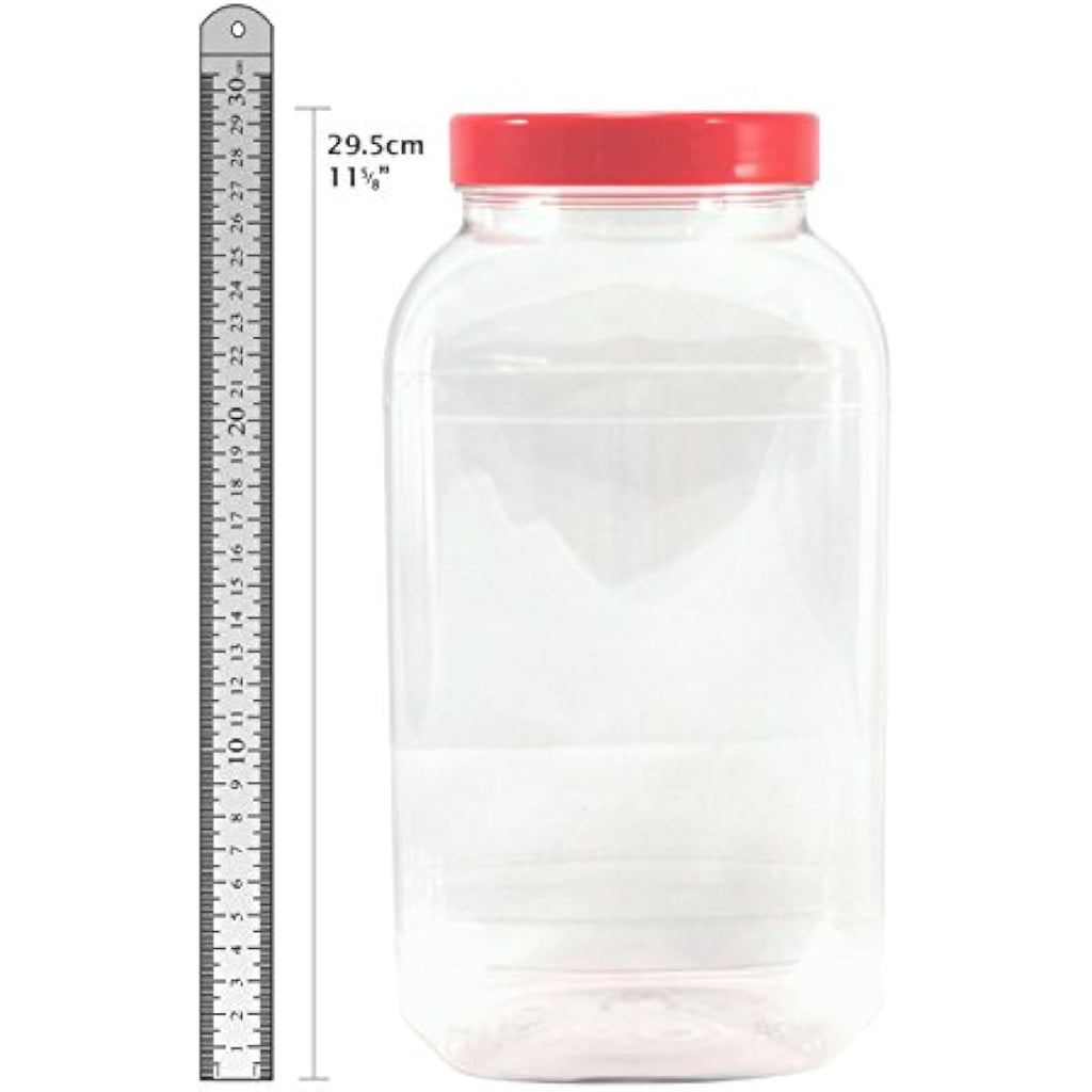 Britten & James 4.5L Large Clear Plastic Sweet Jars with Lids – Pack of 10