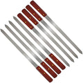 24" Stainless Steel Flat Kebab Skewers for BBQ Grill | 8Pcs