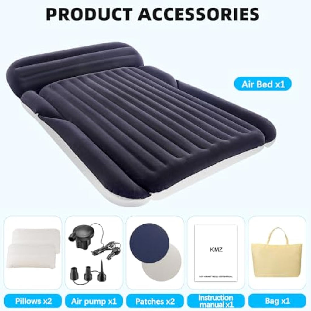 Jolof Store KMZ Inflatable SUV Air Mattress with Pump for Car Camping