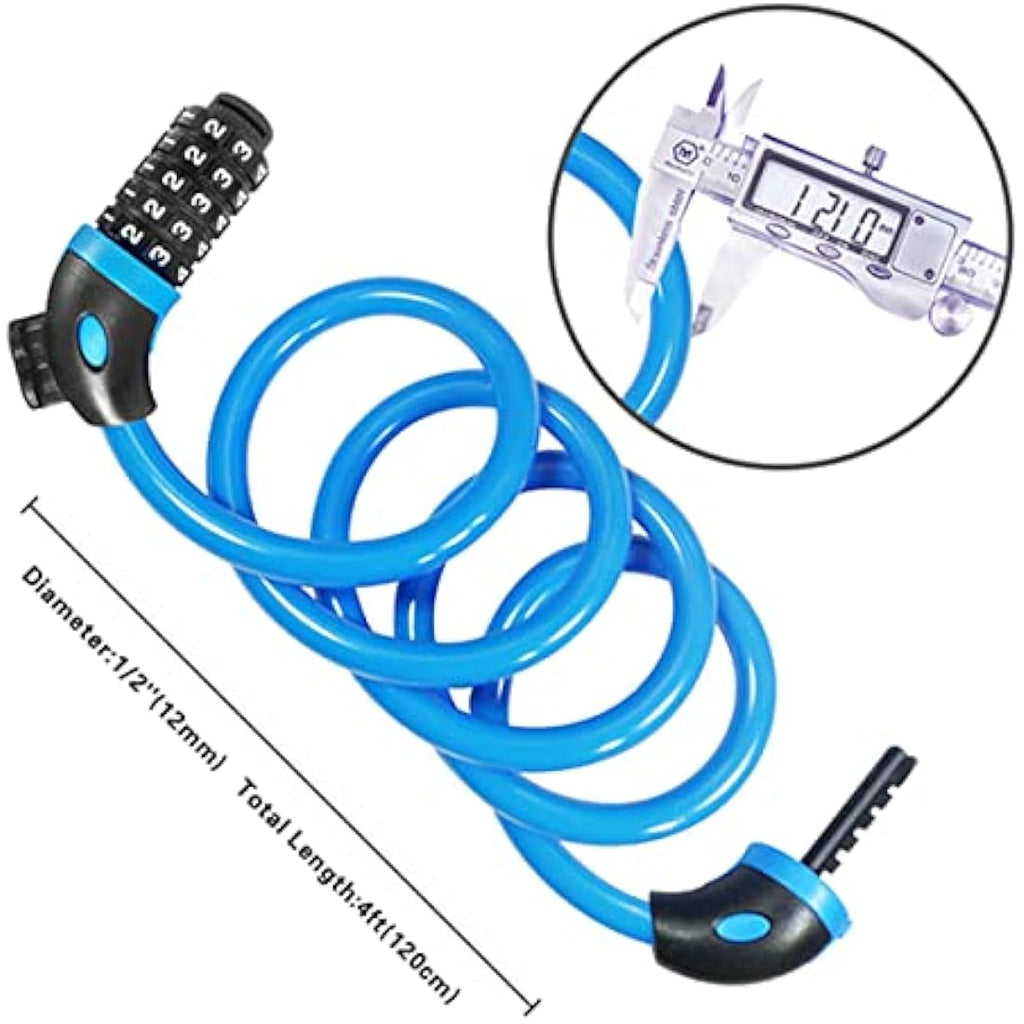 REHKITTZ Bike Lock – 5-Digit Combination 120cm High Security Cable