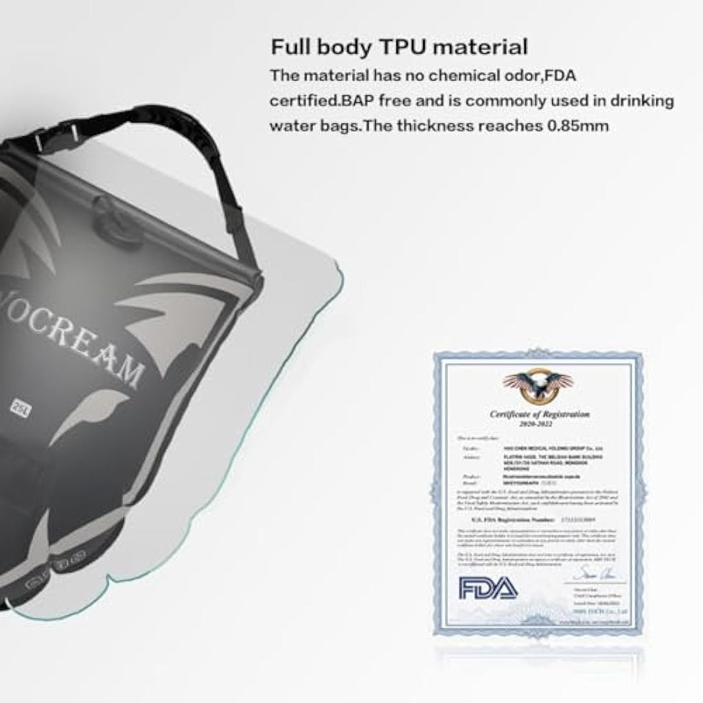 CyConncet Solar Camping Shower Bag | 6.6 Gallon TPU Portable Outdoor Shower