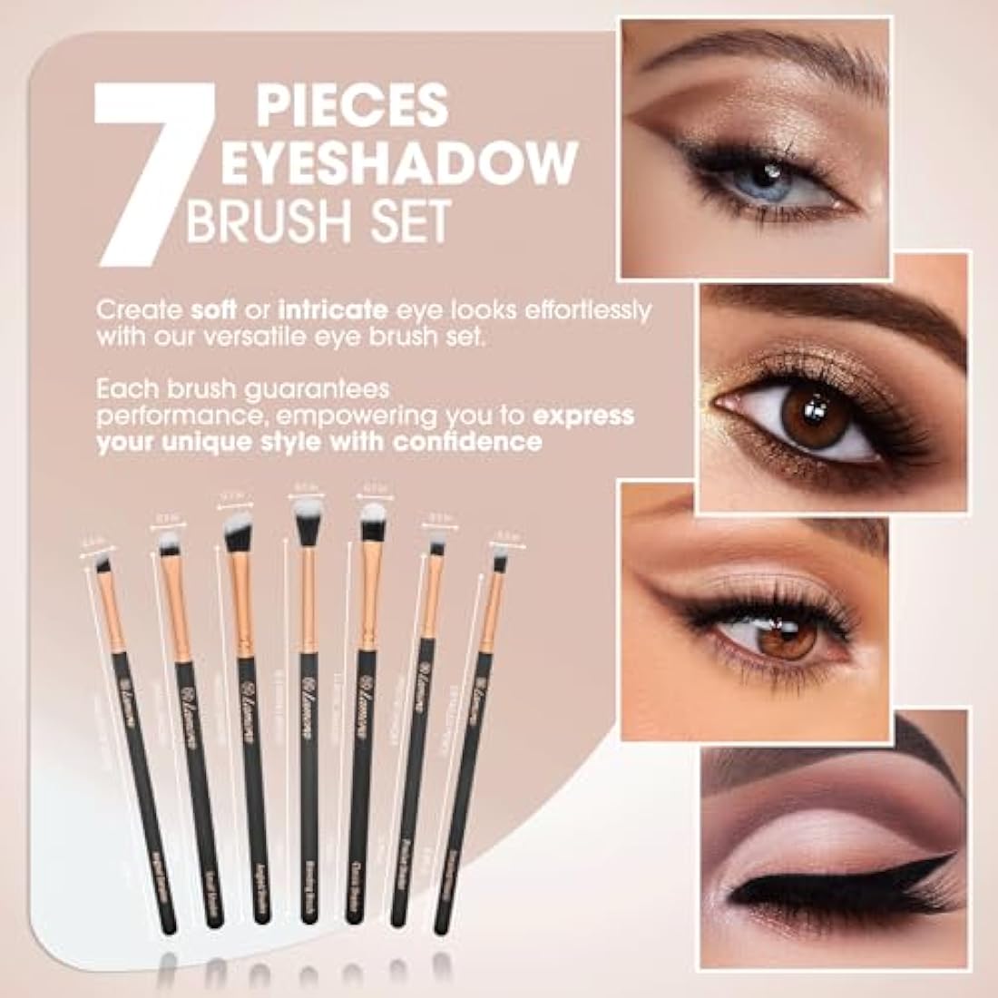 Jolof Store 7-Piece Eye Makeup Brush Set | Vegan Synthetic Bristles